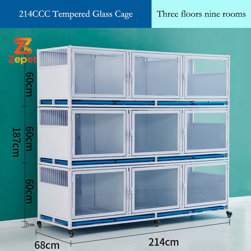 Cage en verre trempé blanc 214CCC