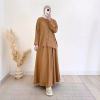 Chemise ample à manches longues et jupe longue pour femmes musulmanes, ensemble 2 pièces, élégant et modeste, pour tous les jours, Dubaï, vente en gros OEM