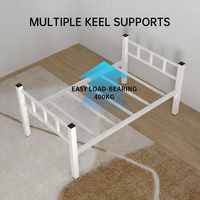 Skandinavisches Metall-Einzelbett mit Geometrischem Kopfteil Einfache Montage