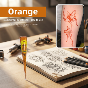 Factory Direct Hand Painted Cream Shake Temporary Tattoo Stickers with Milk <strong>Henna</strong> and <strong>Jagua</strong> Juice Colorful Body Art - Product Image 1