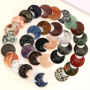 Großhandel 3cm natürliche echte Quarz Edelsteine Halbe del stein Amethyst Schmuck Big Moon Kristall dekorative Chakra Heils tein - Product Image 2