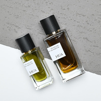 Flacon de parfum vide transparent rechargeable carré de 30 ml, 50 ml, 100 ml, flacon en verre vide personnalisé avec couvercle cylindrique doré ou noir