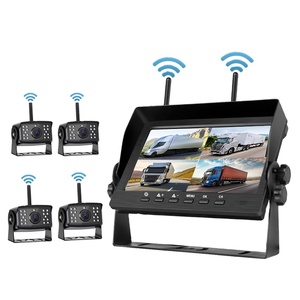 7 "4CH chia Quad không dây xe hỗ trợ đảo chiều DVR Monitor Camera Kit truyền 300M Hệ thống camera cho xe buýt Xe Tải xe nâng - Product Image 1