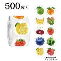 Autocollants décoratifs en papier couché pour fruits/rouleaux, fraises pour bullet journals, carnets et ordinateurs
