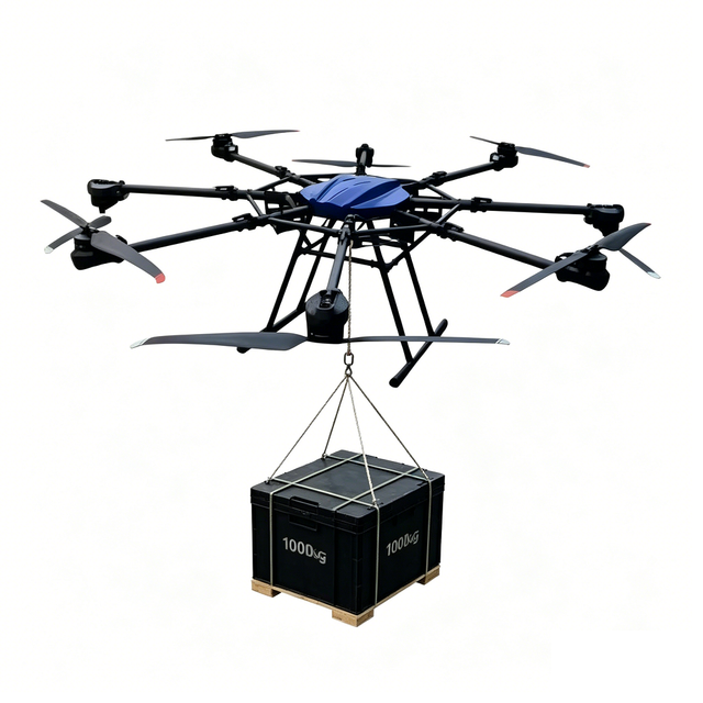 100kg Payload Heavy Lift Drones 8 Axis Industrial Aircraft with GPS RTK Long Range for Construction Material Transportation