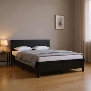 <b>Black</b> Metal Bed <b>Frame</b> Box Spring Minimalist Design Stable Bedroom Furniture - Product Image 2