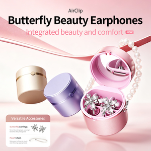 New M197 Ear Clip TWS Round Open-Back <strong>Earbuds</strong> Instantly <strong>Transform</strong> Into a Makeup Mirror Wireless Earphones for Cross-border Use - Product Image 6