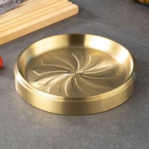 Logo personnalisé Plateau buffet isolé épais en acier inoxydable 304 Plaque de préparation en métal empilable écologique pour barbecue pour le stockage - Product Image 2