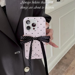 Funda de Teléfono Coreana con Lazo de Puntos Rosas, Funda Suave para iPhone 16 Pro Max, 15, 14, 13, para Chicas - Product Image 3