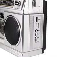 Vofull Enregistreur de cassettes radio 4 bandes avec BT sans fil, enregistrement USB/TF, AC/DC et poignée portable (6V)