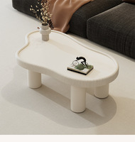 Table basse de salon en verre trempé de style nordique, design nuage, style crème, minimaliste, multifonctionnelle, meubles de salon