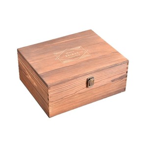 Wooden Whisky Glass Set <b>Box</b> <b>Pine</b> Flip Top Engraved Eco Friendly Storage For Beverage Serving Sets - Product Image 1