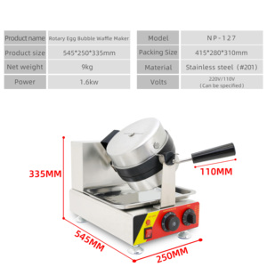Machine à rouleaux d'œufs en acier inoxydable de grande capacité, machine à crêpes électriques commerciales, facile à utiliser, style Hong Kong, œufs <span class=keywords><strong>QQ</strong></span> - Product Image 2