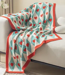 Gemütliche personalisiertes Muster benutzerdefinierte umweltfreundliche gestrickte Decke für Heimwärme