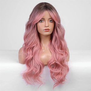 <span class=keywords><strong>MEGAN</strong></span> <span class=keywords><strong>FOX</strong></span> Style européen américain avec cheveux longs bouclés et dentelle transparente Frange permanente de maïs faite à la machine Couleur de la vigne mince - Product Image 4