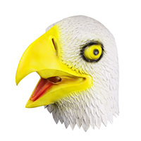 Masque de jeu de rôle intégral en latex Aigle d'Halloween, taille adulte, style dessin animé, thème amusant, accessoires de fête de mascarade de Noël