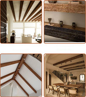 Vigas Artificiales de Diseño Moderno, Imitación Madera de Poliuretano, Rústicas, Vintage, Decorativas para Techo, Vigas Falsas de Piedra PU