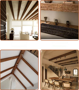Vigas Artificiales de Diseño Moderno, Imitación <span class=keywords><strong>Madera</strong></span> de Poliuretano, Rústicas, Vintage, Decorativas para Techo, Vigas Falsas de Piedra PU - Product Image 5