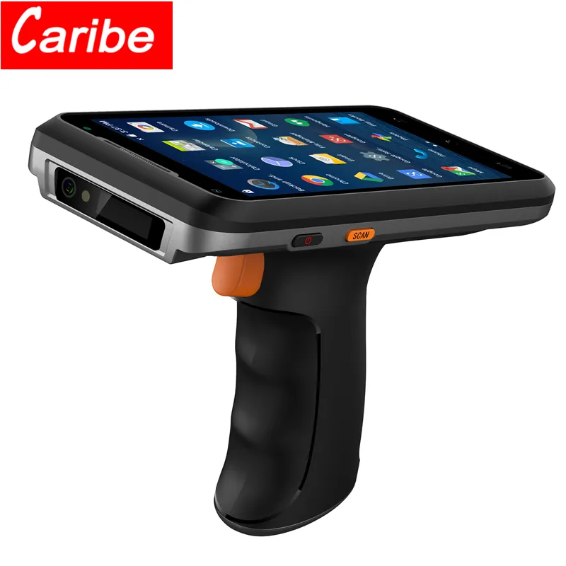 CARIBE 5,5 polegadas Tela Sensível Ao Toque 4G Wifi 1D 2D Laser Scanner PDA Industrial Android com Punho Aperto