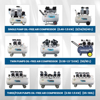 Compresseur d'air commercial silencieux BOGAO 3 kW sans huile 150 L Compresor De Aire 100 Litros avec trois têtes de pompe