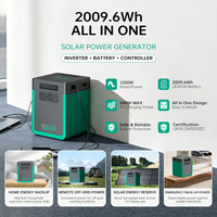 Station d'alimentation portable Meco 2kWh 1200W avec batterie LiFePO4, générateur solaire, lampe torche, démarreur de batterie, port RV, type C pour la maison