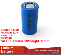 Batterie au lithium LiFePO4 tri-éléments WYYB 18350 900mAh 3.7V rechargeable 3000 cycles certifiée ROHS -20C 35C Batterie de puissance