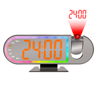 Réveil multifonctionnel à LED RGB avec projection, affichage de la température et de l'humidité, horloge numérique USB, miroir, horloge électronique créative