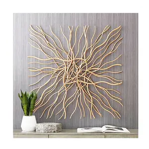 Gold Wire Iron Metal Luxury and Elegant Home Decor Wall Arts Indoor and Outdoor Decoration Direct India Factory Sale