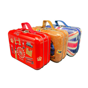 Tùy chỉnh in PU da khóa tay hộp thiếc thuận tiện hình chữ nhật bao bì kim loại cho Kẹo sô cô la Biscuit cho thực phẩm lưu trữ - Product Image 1