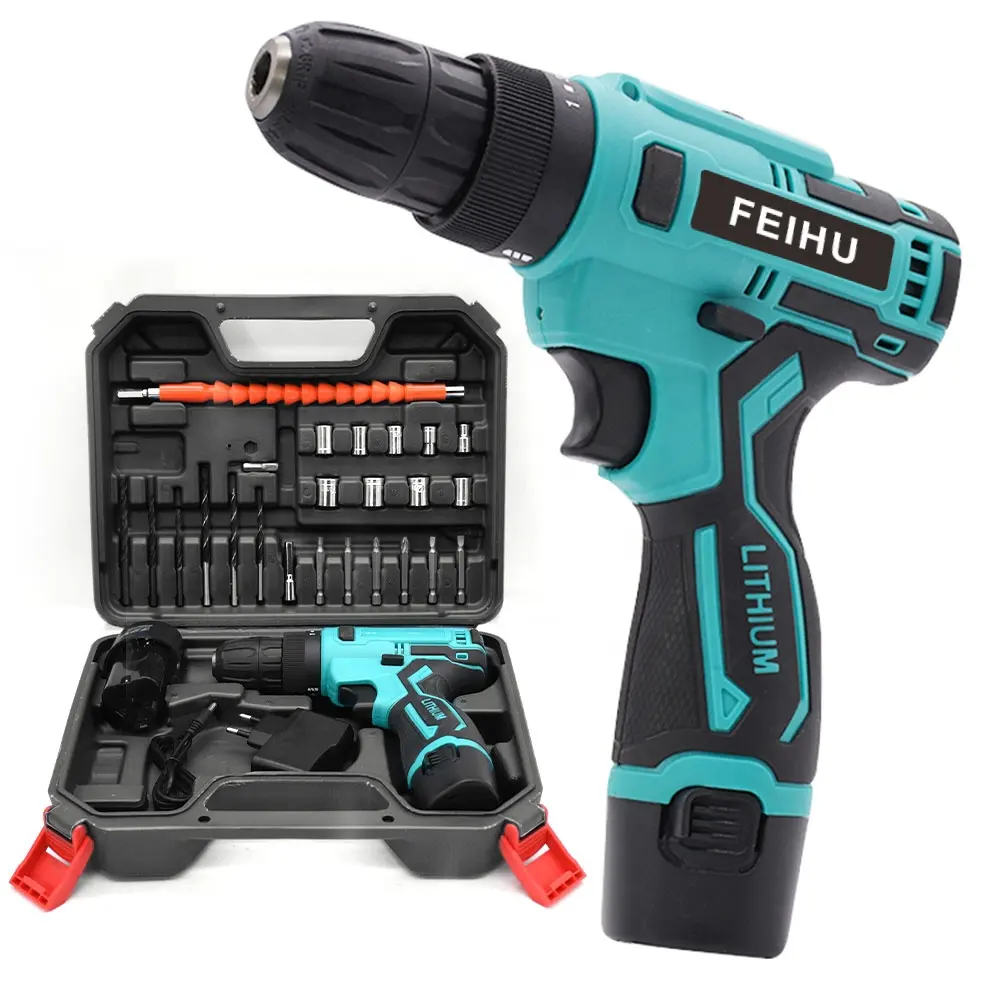 FEIHU Professional Electric Tool Kit Carbon Brushed Power Tool 21V Cordless Power Drill Combo with 1350RPM Speed