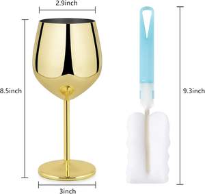 Durevole 550ml infrangibile oro <span class=keywords><strong>bicchieri</strong></span> <span class=keywords><strong>di</strong></span> vino popolare in acciaio inox calice per il viaggio o il campeggio - Product Image 6