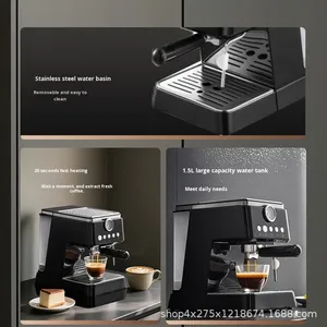 Cafetera Semiautomática Italiana de 3-5 Tazas con Control de Temperatura y Espumador de Leche Integrado para Comercio Transfronterizo - Product Image 2