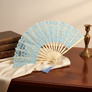 Nuevo Abanico de Encaje para Boda, Abanico Plegable de Bambú, Ideal para Decoración de Fiestas y Regalos, Venta al Por Mayor - Product Image 1