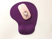 Repose-poignet personnalisé fait main, dessin animé anime, imprimé en 3D, tapis de souris rond pour usage au bureau avec base antidérapante