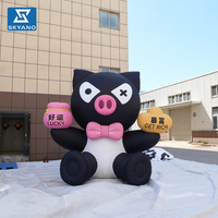 Modèle de cochon gonflable personnalisé, mascotte de cochon gonflable pour la promotion de la marque, la publicité et la décoration des sites touristiques en plein air