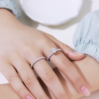 Ensemble de bagues de mariage torsadées en argent sterling S925 avec moissanite couleur D VVS1 pour femme, plaqué rhodium, certifié GRA