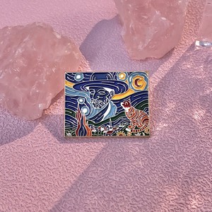 Nouveauté : Écusson en métal personnalisé, drôle, en émail, découpé, imprimé pour Starry Night, Scream, No-Face, Man Wave, Creation, Adam Casting - Product Image 4