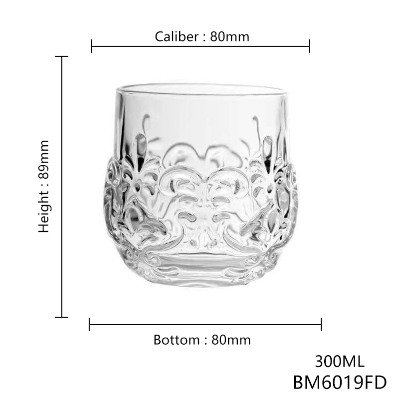 Tasse Wei ronde en relief transparente de 300 ml BM6019FD