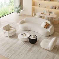 GEDO Canapé sectionnel simple et moderne en tissu crème pour réception et petit appartement Mobilier de salon