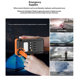 For Hot-Selling Outdoor <strong>Hand</strong>-<strong>Crank</strong> <strong>Solar</strong> <strong>Power</strong> <strong>Bank</strong> Built-in Cable Waterproof Shockproof Dustproof 20000mAh 4-Port Charger - Product Image 2