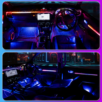Kit d'éclairage ambiant LED RVB TMPRO pour véhicule à conduite à droite, compatible Toyota Hilux 2017-2024, contrôle par application, éclairage décoratif intérieur
