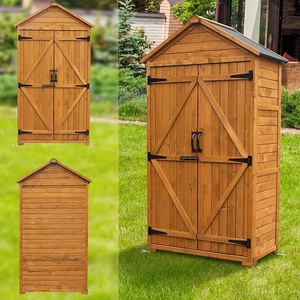 Armario de almacenamiento de <span class=keywords><strong>madera</strong></span> para exteriores, cobertizo de jardín, herramienta, cobertizos, organizador de utilidad con puertas dobles bloqueables - Product Image 3