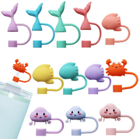 Nouveau capuchon de paille en silicone anti-poussière Ocean World avec manchon 7-10mm pour sacs