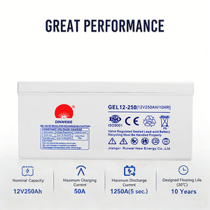 Batería de Gel Sellada VRLA de 12V 200Ah 250Ah, Libre de Mantenimiento, Batería de Plomo-Ácido <span class=keywords><strong>AGM</strong></span> para Sistemas Solares, UPS y Electrodomésticos - Product Image 2