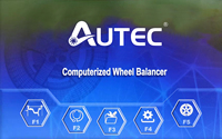 Équilibreuse de roues à écran tactile AUTEC avec télécommande sans fil, positionnement automatique du poids, protection des jantes en alliage, compatibilité universelle des véhicules