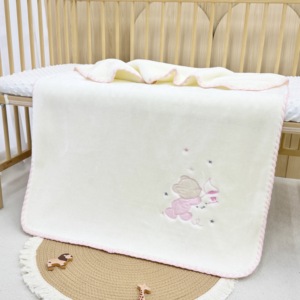 Couverture Bébé <span class=keywords><strong>Minky</strong></span> Nouveau-né Chaude et Douillette, Couverture d'emmaillotage Personnalisée Anti-boulochage pour le Temps sur le Ventre, Lavable en Machine - Product Image 3