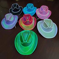 GLG578 carnevale Festival festa cappelli in Costume illuminano cappello da Cowboy Led Neon cappello da Cowboy per matrimonio