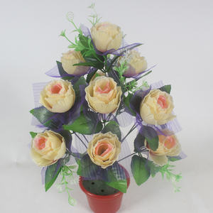 Ourson décoratif en soie avec 12 têtes, pot de roses artificielles, pour la maison, nouvel arrivage, bon marché, - Product Image 5