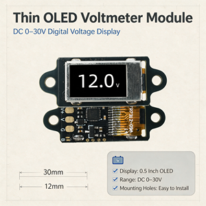 Mini voltmètre numérique DC 0-30V, affichage OLED <span class=keywords><strong>de</strong></span> 0.5 pouces, compteur <span class=keywords><strong>de</strong></span> <span class=keywords><strong>tension</strong></span> ultra fin, pour moniteur <span class=keywords><strong>de</strong></span> batterie <span class=keywords><strong>de</strong></span> voiture DIY - Product Image 3