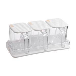 Organizador de Especias Ajustable para Encimera de Cocina, Estante de Plástico Transparente de Tres Piezas para Condimentos - Product Image 6